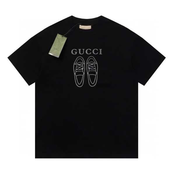 Premium Gucci Short Sleeves White Cotton Logo Style