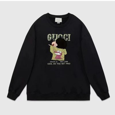 High Quality Gucci Hoodie Black Cotton Style