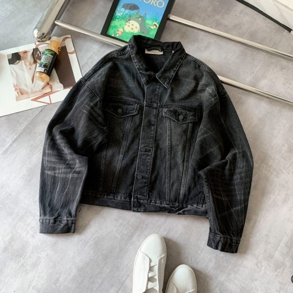 Premium Quality Fear Of God Coat Black Denim Washed Collection