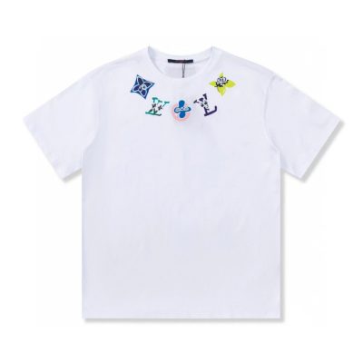 Best Selling Louis Vuitton Short-Sleeved Shirt Black Cotton Print Luxury