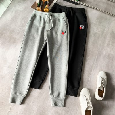 High Quality Loewe Pants Silver Fleece Casual Luxury