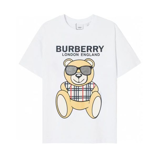 High Quality Burberry Short Sleeves Black Cotton Logo Collection