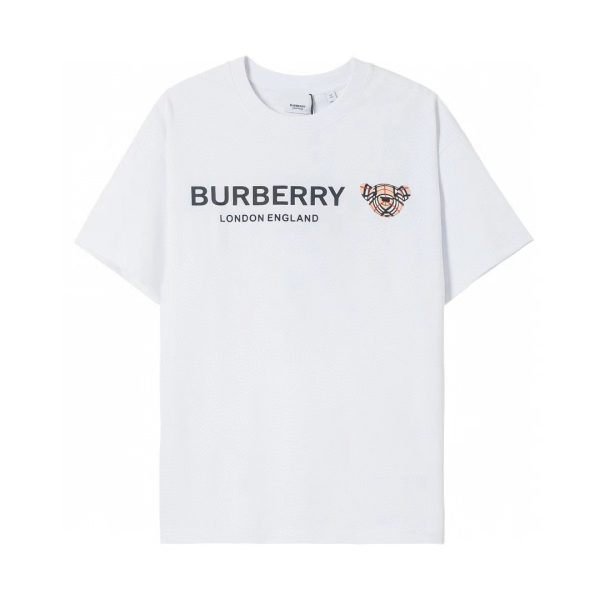 Best Selling Burberry T-Shirts Black Cotton Logo Luxury