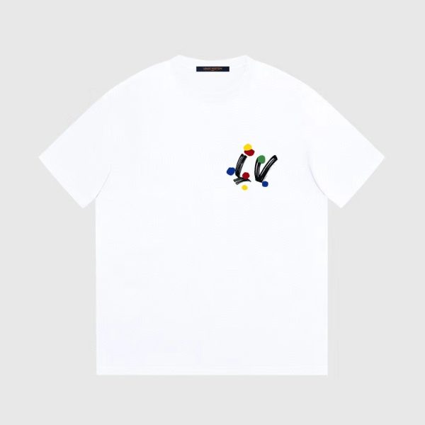 Luxury Louis Vuitton Short Sleeves White Washed Collection