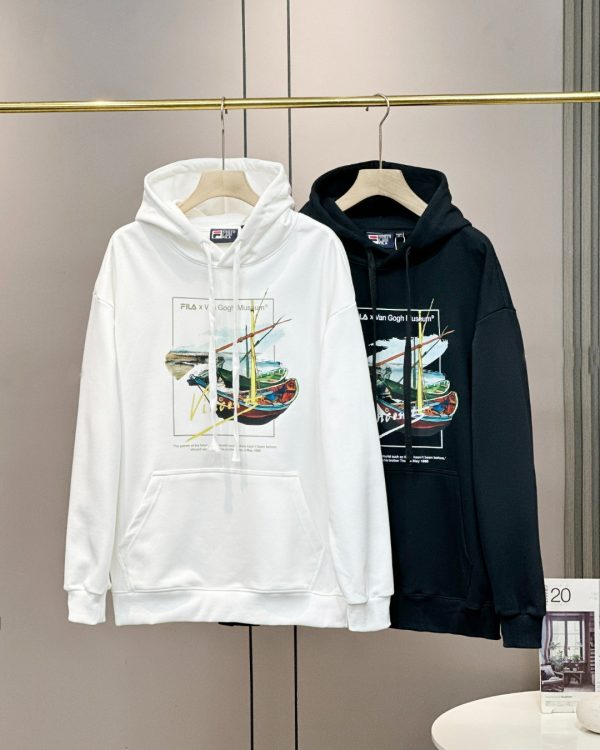 High Quality Fila Hoodie Black Casual Collection