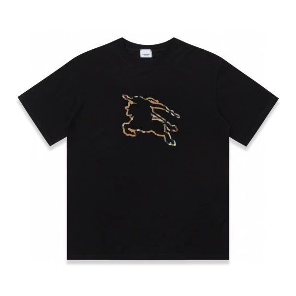 High Quality Burberry Short-Sleeved Shirts Black Cotton Print Collection