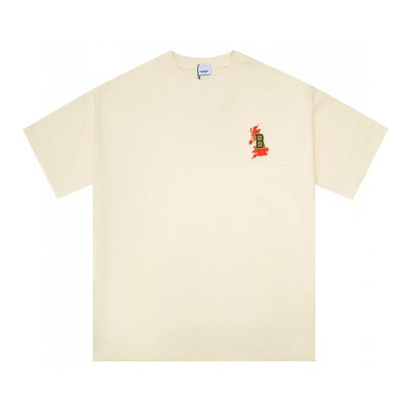 Best Selling Burberry Short Sleeves Black Cotton Logo Luxury