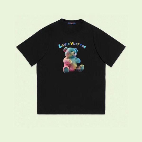 High Quality Louis Vuitton Short Sleeves Black Cotton Style