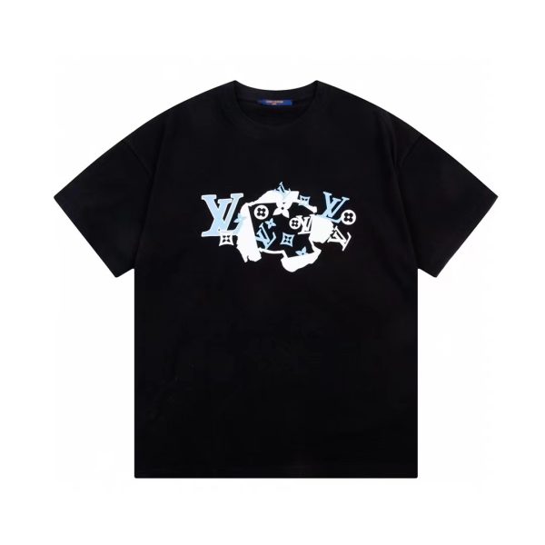 Luxury Louis Vuitton Short Sleeves Black Print Luxury