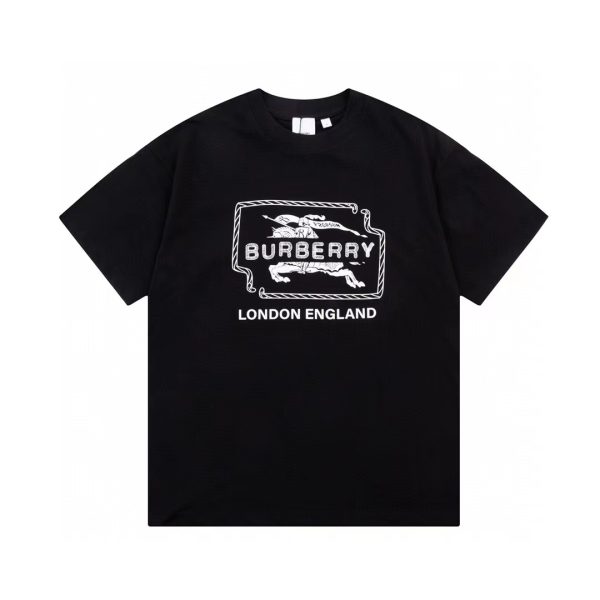 High Quality Burberry Short Sleeves Black Monogram Luxury