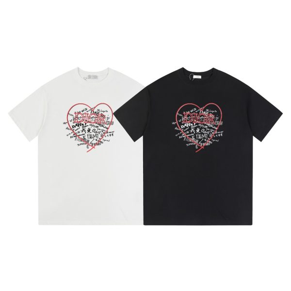 Premium Quality Dior Short Sleeves Black Cotton Print Style