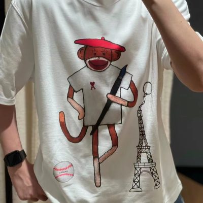 Luxury Ami Short Sleeves White Cotton Luxury