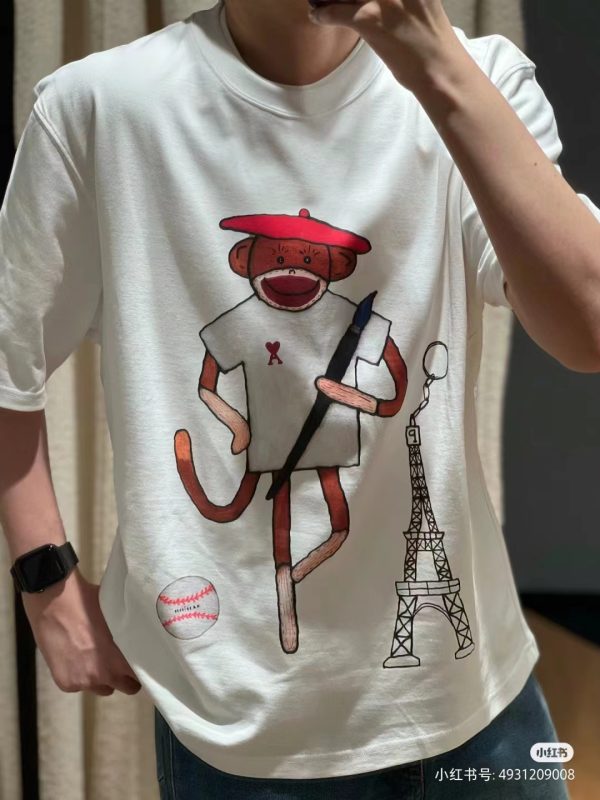 Luxury Ami Short Sleeves White Cotton Luxury