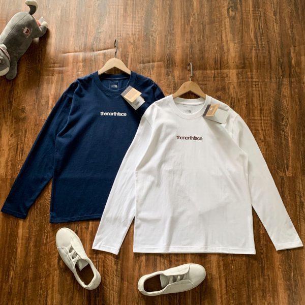 Best Selling The North Face Long Sleeves White Cotton Casual Collection
