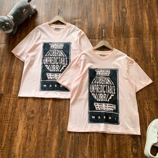 Luxury Marni T-Shirt Pink Cotton Oversized Luxury