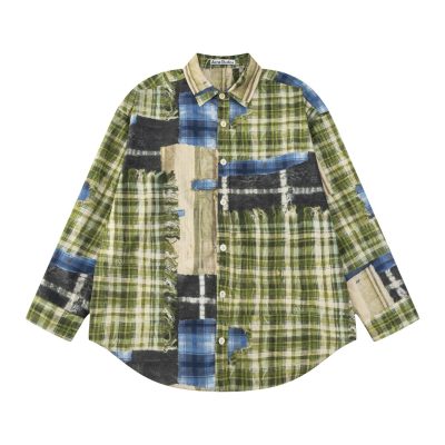 Premium Acne Studios Long Sleeves Green Cotton Print Luxury