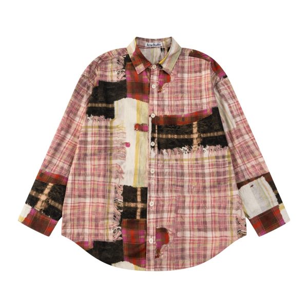 Luxury Acne Studios Long Sleeves Pink Cotton Print Luxury