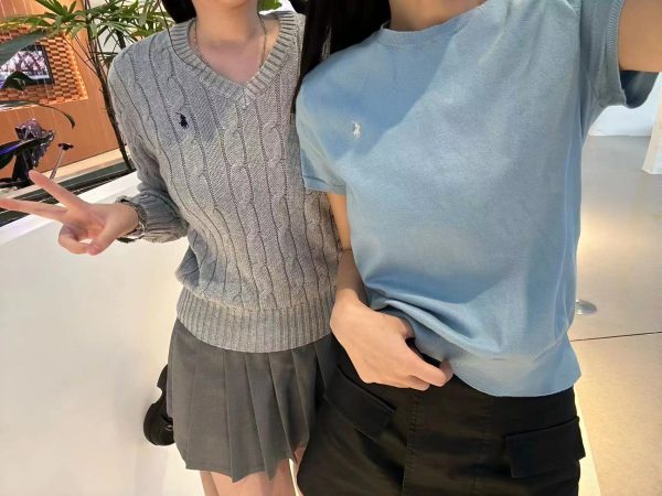 Best Selling Ralph Lauren Short Sleeves Green Knit Solid Luxury