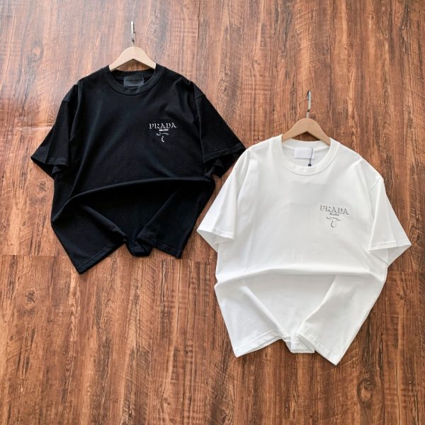 Best Selling Prada Short Sleeves Black Cotton Minimalist Collection