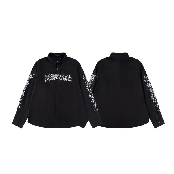 Luxury Balenciaga Long Sleeves Black Print Collection