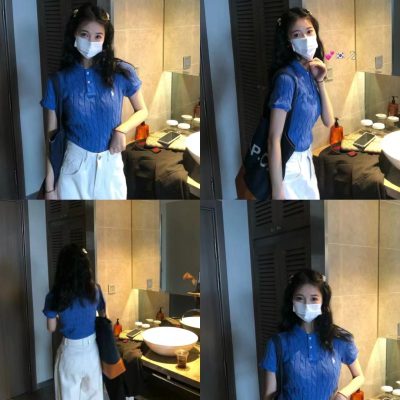 Luxury Ralph Lauren Short Sleeves White Knit Solid Collection