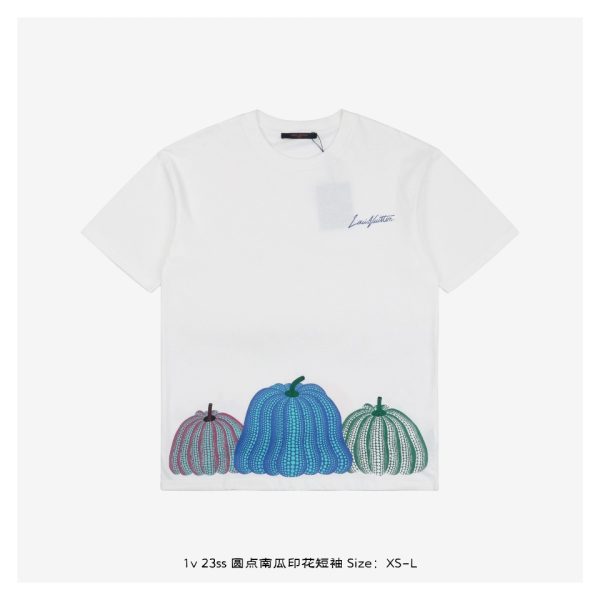 Luxury Louis Vuitton Short Sleeves White Cotton Classic Style