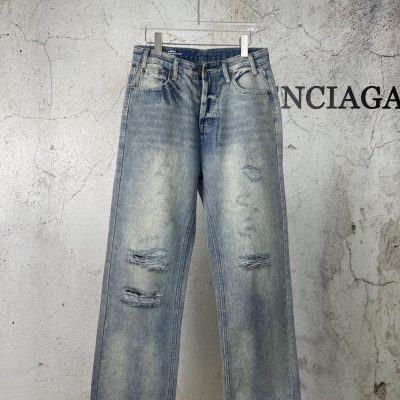 High Quality Celine Jeans Blue Denim Distressed Style