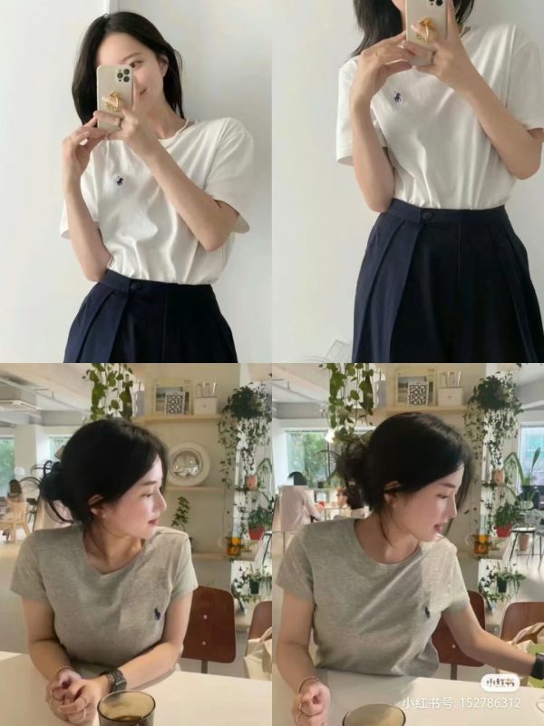 Luxury Ralph Lauren Short Sleeves Black Cotton Classic Collection
