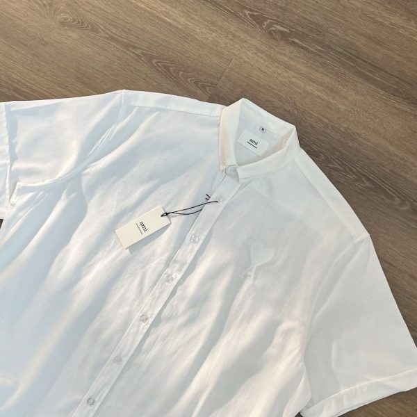 Premium Quality Ami Short Sleeves Red Cotton Casual Style