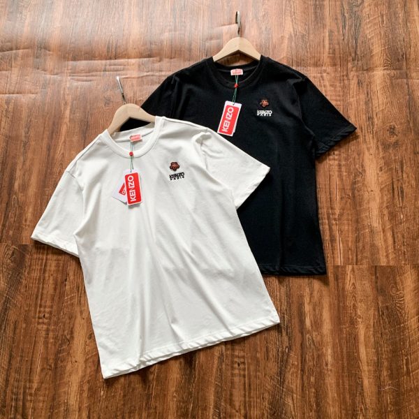Premium Kenzo Short Sleeves Red Denim Print Collection