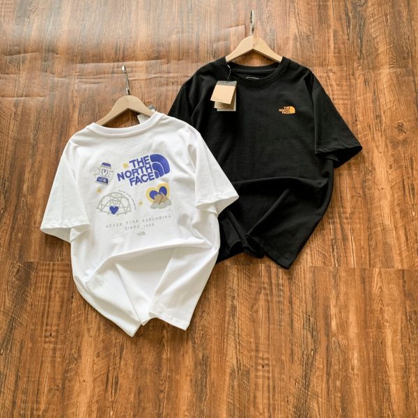High Quality The North Face Short Sleeves Black Cotton Breathable Style