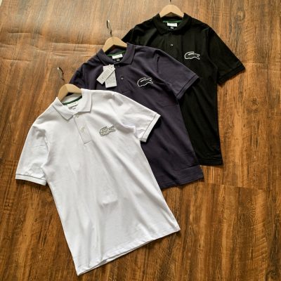 Premium Lacoste Coat Navy Cotton Logo Luxury