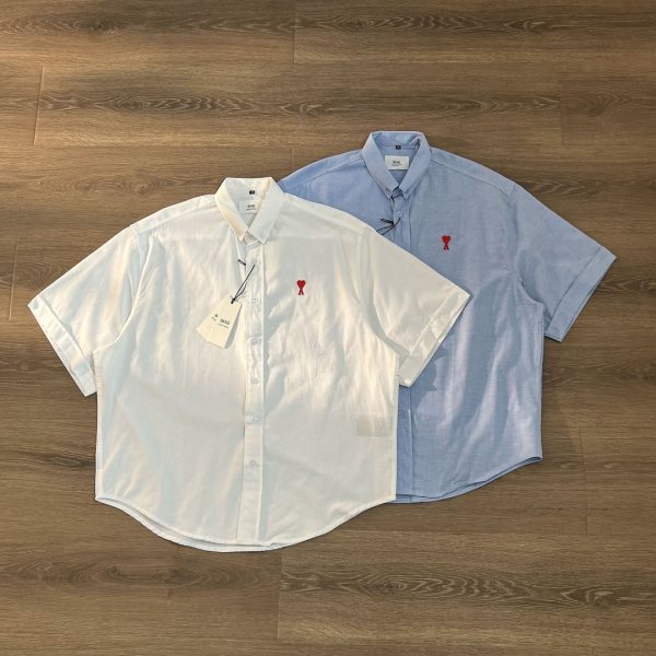 Premium Quality Ami Short Sleeves Red Cotton Casual Collection