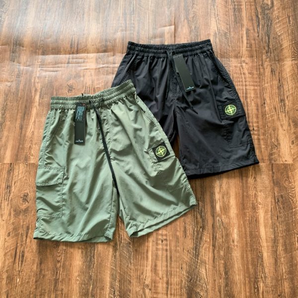High Quality Stone Island Shorts Green Cotton Classic Luxury