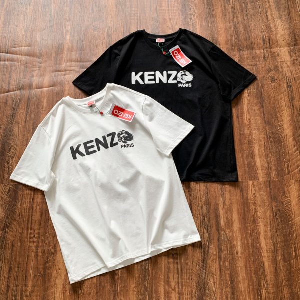 Best Selling Kenzo Short Sleeves Black Cotton Sporty Style