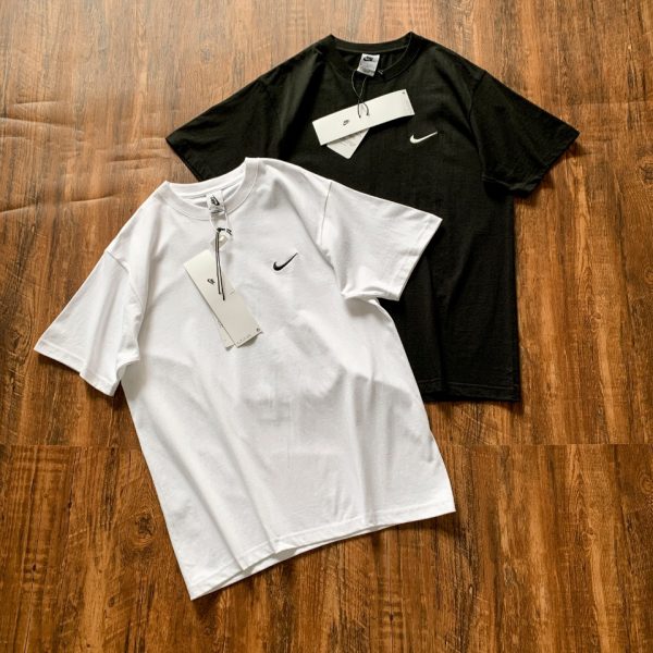 Luxury Nike Short Sleeves Black Cotton Classic Style