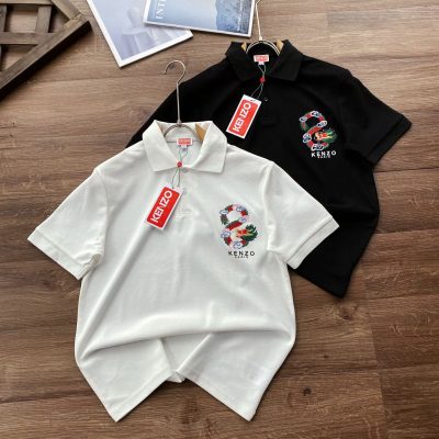 Premium Kenzo Short Sleeves Black Embroidered Style