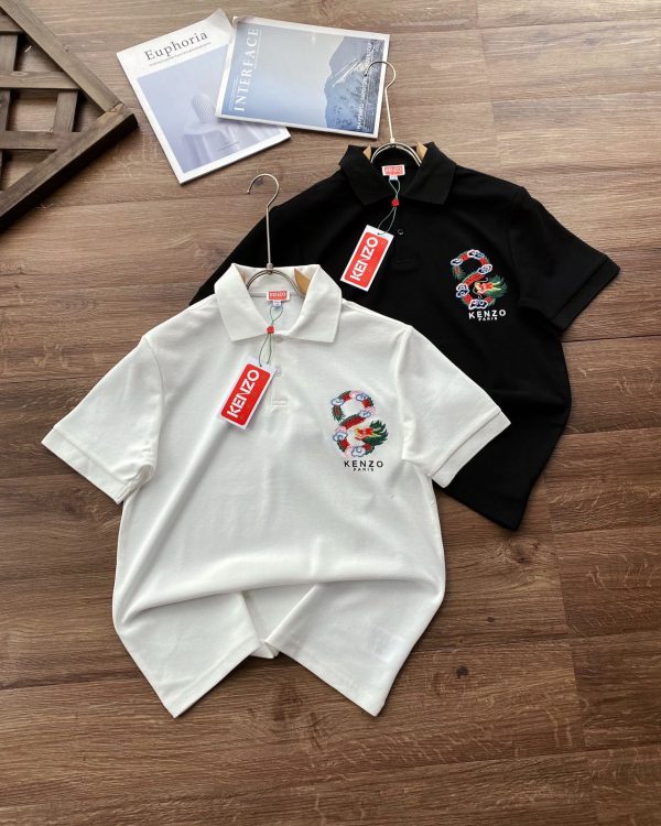 Premium Kenzo Short Sleeves Black Embroidered Style