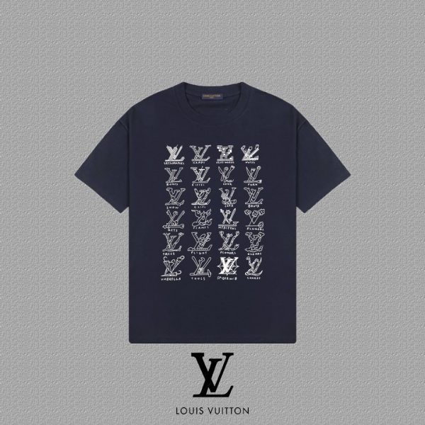 Premium Quality Louis Vuitton Short Sleeves Cotton Print Luxury