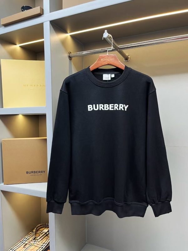 Premium Burberry Sweatshirts Black Cotton Logo Style
