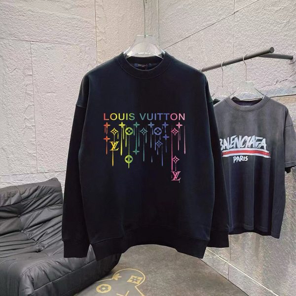 Luxury Louis Vuitton Sweatshirts Black Monogram Style