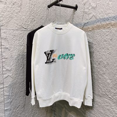 Premium Quality Louis Vuitton Sweatshirts Black Monogram Style