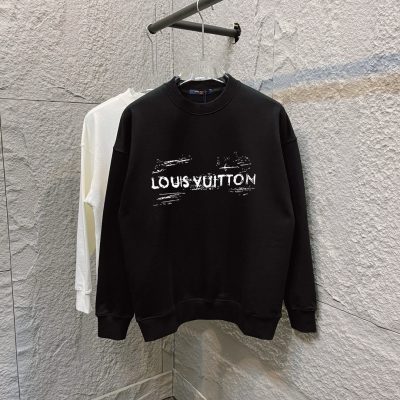 Premium Quality Louis Vuitton Sweatshirts Black Monogram Style
