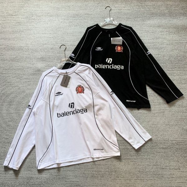 Best Selling Balenciaga Long Sleeves Black Cotton Logo Style