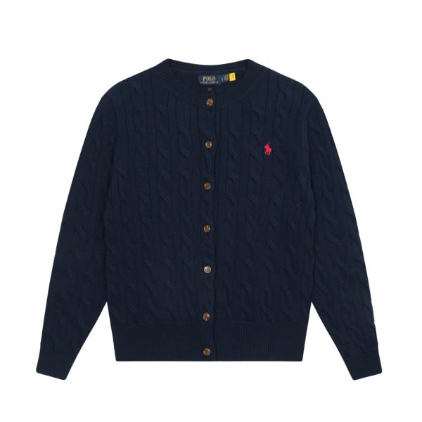 Premium Ralph Lauren Jackets Black Knit Solid Style