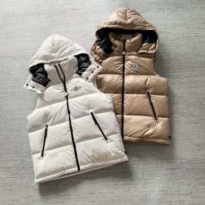 Premium Quality Moncler Vest White Nylon Monogram Luxury