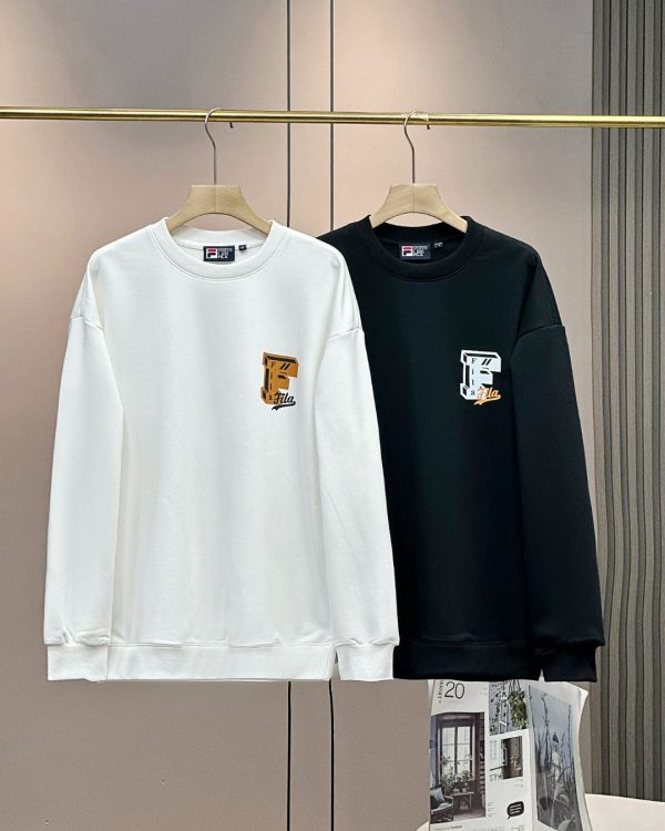 High Quality Fila Hoodie Black Casual Luxury