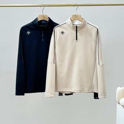 Premium Quality Descente Long Sleeves Black Knit Classic Style