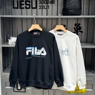 Premium Quality Fila Sweatshirts Black Cotton Breathable Collection