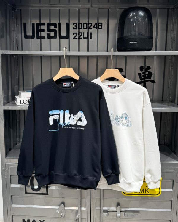 Premium Quality Fila Sweatshirts Black Cotton Breathable Collection